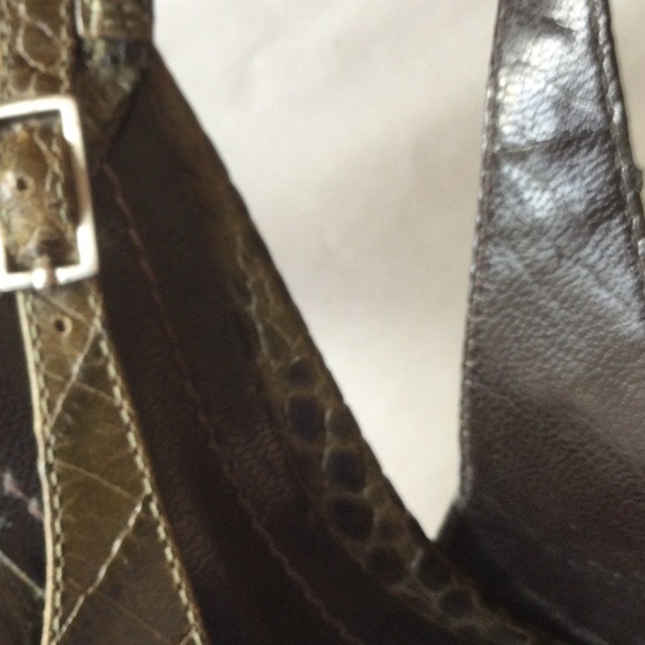 Ann Taylor Leather Faux Croc Slingback’s! Green 8! - Picture 14 of 16